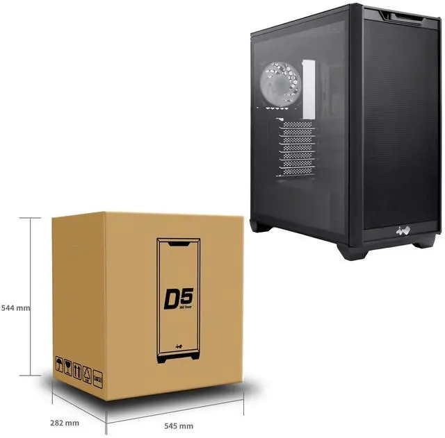 Alt view image 3 of 14 - In Win IW-CS-D5BLK-1AN120 Gaming Computer Case IWCSD5BLK1AN120