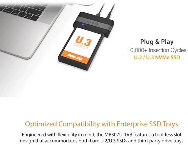 Alt view image 4 of 7 - EZ-ADAPTER EX MB307U-1VB USB4 TO U.2/U.3 NVME SSD EXTERNAL ADAPTE