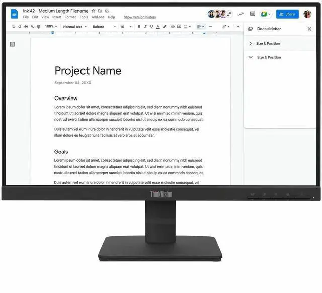 Alt view image 13 of 15 - Lenovo ThinkVision S22-4e 21.5" IPS Monitor - 1920x1080 - 100Hz Refresh Rate - 99% sRGB Color Gamut - HDMI 1.4 - VGA - Kensington Security Slot (64CBKAT6US)