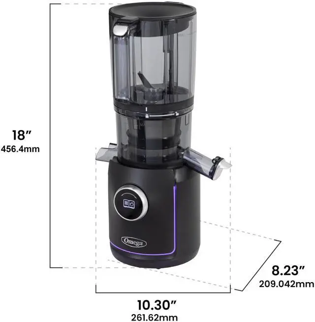 Alt view image 6 of 7 - Omega Performance Batch Juicer With Intellidial Technology Hand Free Juicer - OMSMBTBK13