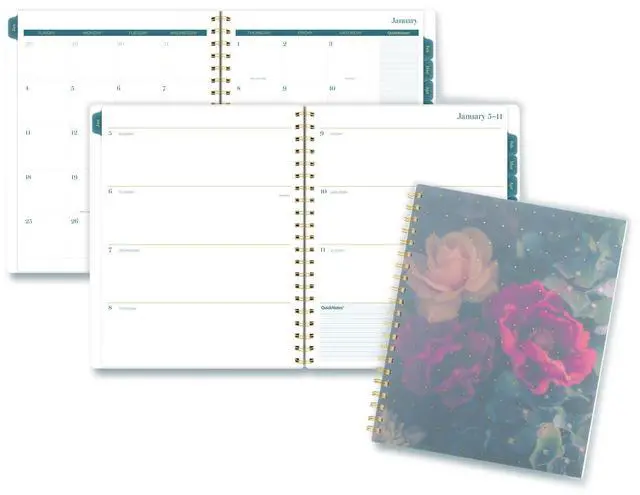 Main image of Midnight Garden Weekly/Monthly Planner 11 x 8.5 Floral Artwork Black/Pink/Green Cover 12-Month Jan-Dec: 2026 1768905