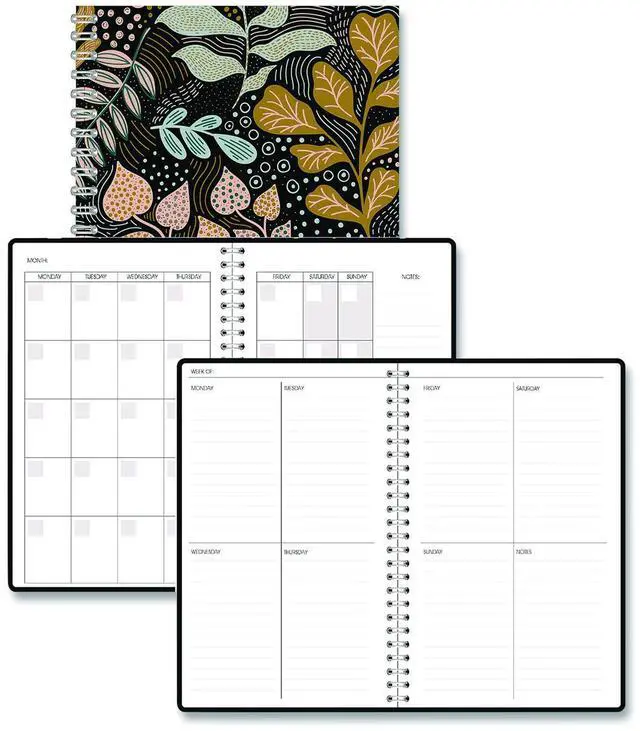 Main image of Recycled Non-Dated Monthly/Weekly Planner Fall Floral Multicolor Cover Undated 212147
