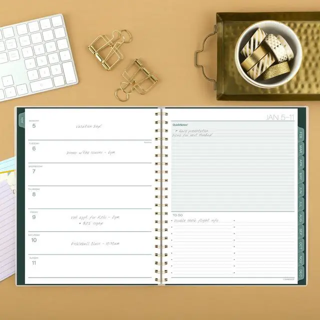 Alt view image 2 of 7 - Cambridge 2026 Planner, Weekly & Monthly, 8-1/2" x 11", Large, Emerald Isle