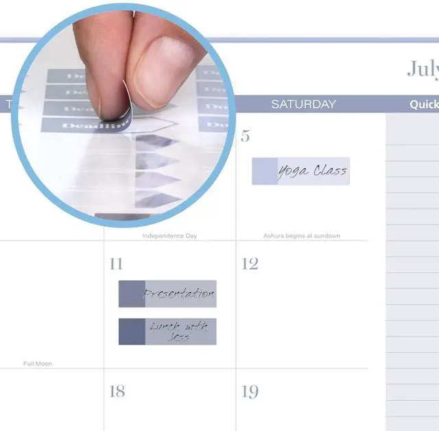 Alt view image 3 of 7 - Dewdrop Academic Weekly Monthly Planner, Watercolor Floral, Blue/Gray/Purple Cover, 12-Month (July to June): 2025 to 2026