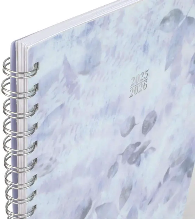 Alt view image 5 of 7 - Dewdrop Academic Weekly Monthly Planner, Watercolor Floral, Blue/Gray/Purple Cover, 12-Month (July to June): 2025 to 2026