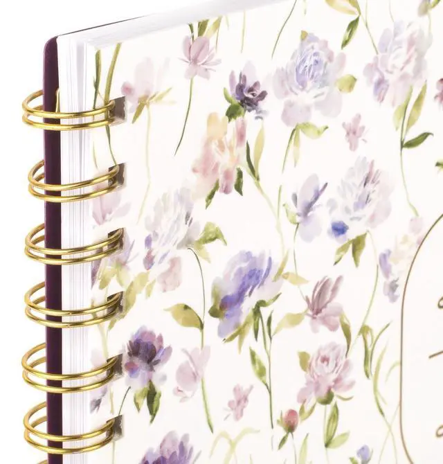 Alt view image 2 of 7 - Leah Bisch Petite Floral Academic Weekly Monthly Planner, 11 x 8.5, Purple/Green Cover, 12-Month (July to June): 2025 to 2026