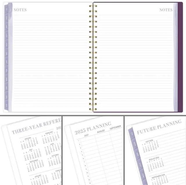 Alt view image 7 of 7 - Leah Bisch Petite Floral Academic Weekly Monthly Planner, 11 x 8.5, Purple/Green Cover, 12-Month (July to June): 2025 to 2026