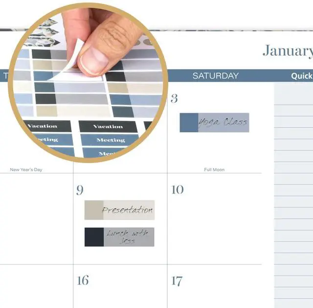 Alt view image 6 of 7 - Elizabeth Weekly/Monthly Planner 11 x 8.5 Floral Artwork Blue Cover 12-Month  Jan-Dec: 2026 1763905