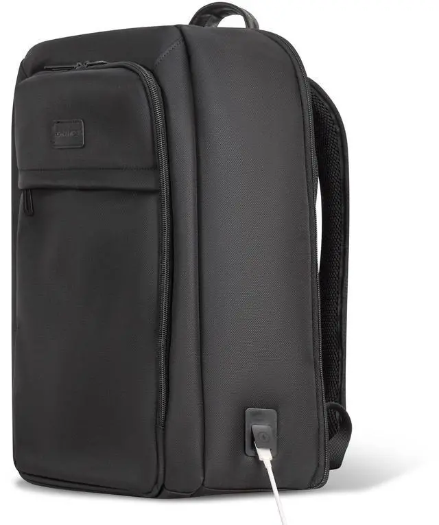 Alt view image 12 of 14 - Champs Onyx Carrying Case (Backpack) for 11" to 15.6" Water Bottle, Notebook, Tablet, Glasses, Travel - Black - Water Resistant - Nylon Body - Shoulder Strap, Trolley Strap, Handle - 5.7