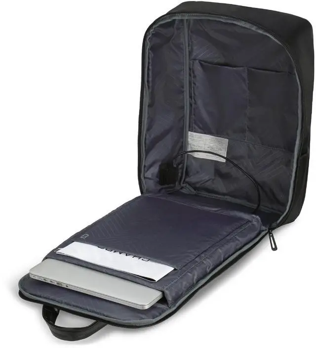 Alt view image 14 of 14 - Champs Onyx Carrying Case (Backpack) for 11" to 15.6" Water Bottle, Notebook, Tablet, Glasses, Travel - Black - Water Resistant - Nylon Body - Shoulder Strap, Trolley Strap, Handle - 5.7