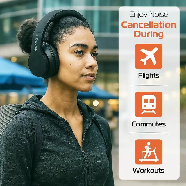 Alt view image 6 of 7 - Spracht Blunote ANC Bluetooth Headphone Black HPBTANC