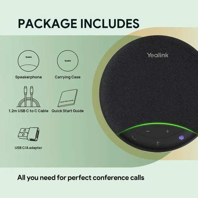 Alt view image 7 of 7 - Yealink SP92 Conference Speaker and Microphone with Al Noise Cancellation, 20H Call Time, 13ft Pick-up, 360? Omni Mic 50mm Full-Duplex Speaker, Bluetooth 5.3/USB Speakerphone for Teams