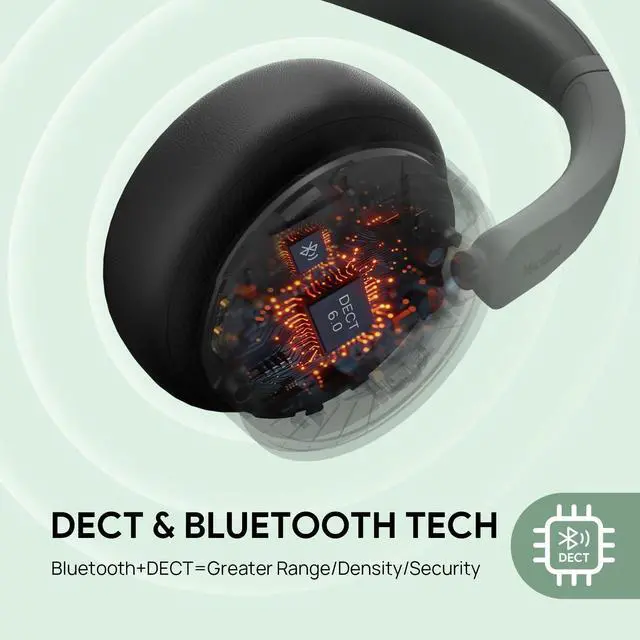 Alt view image 2 of 7 - Yealink WH64 Hybrid Dual Headset for Teams 1208685