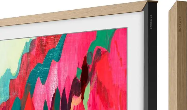Main image of Samsung 75" The Frame Customizable Bezel Modern Teak