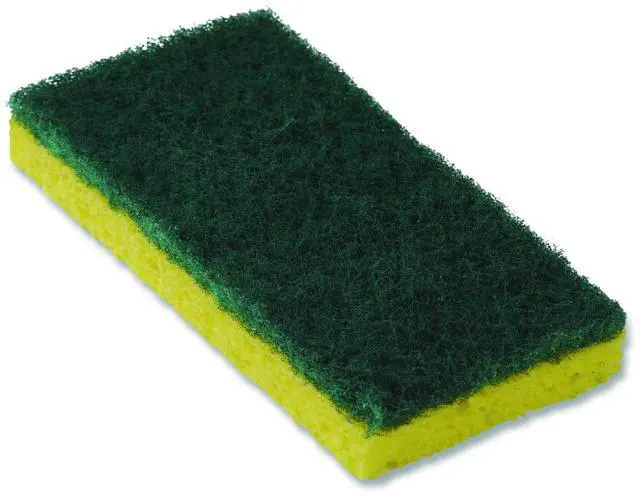 Main image of Resort Cut Scrub Sponge Medium Duty 6.25" x 3.18" Green/Yellow 40/Carton 551013