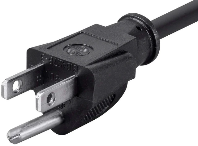 Alt view image 9 of 12 - Monoprice 3-Prong Power Cord - 15 Feet - Black | NEMA 5-15P to IEC 60320 C13, 14AWG, 15A