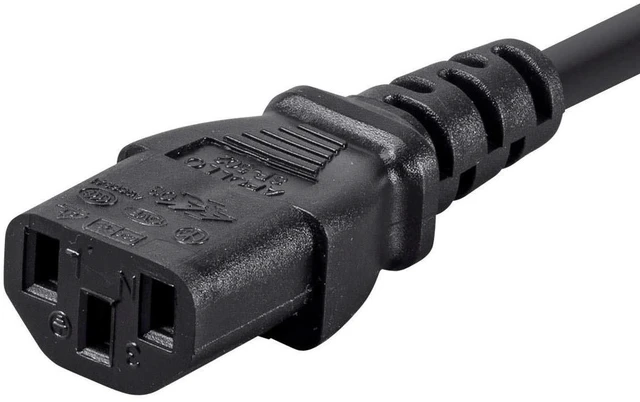 Alt view image 10 of 12 - Monoprice 3-Prong Power Cord - 15 Feet - Black | NEMA 5-15P to IEC 60320 C13, 14AWG, 15A