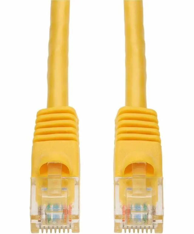 Main image of AddOn 30ft Yellow CAT 6A PVC Ethernet Cable Snagless Bubble Boot RJ-45 M/M