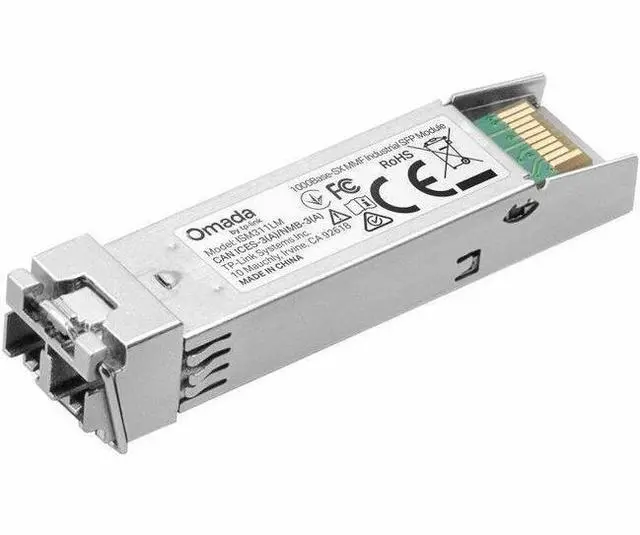 Alt view image 3 of 3 - Omada 1000Base-SX MMF Industrial SFP Module - For Data Networking, Optical Network - 1 x LC/UPC 1000Base-SX Network - Optical Fiber - 50/125 µm, 62.5/125 µm - 850 nm Wavelength - M