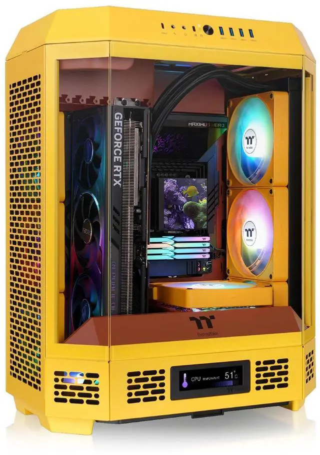 Alt view image 10 of 12 - Thermaltake Tower 600 Mid Tower; 2x140mm CT Fans Included; 420mm Radiator Support; 400mm GPU Clearance; Hidden Connector Support; Rotatable PCIe Slots; Butter Caramel; CA-1Z1-00MMWN-00