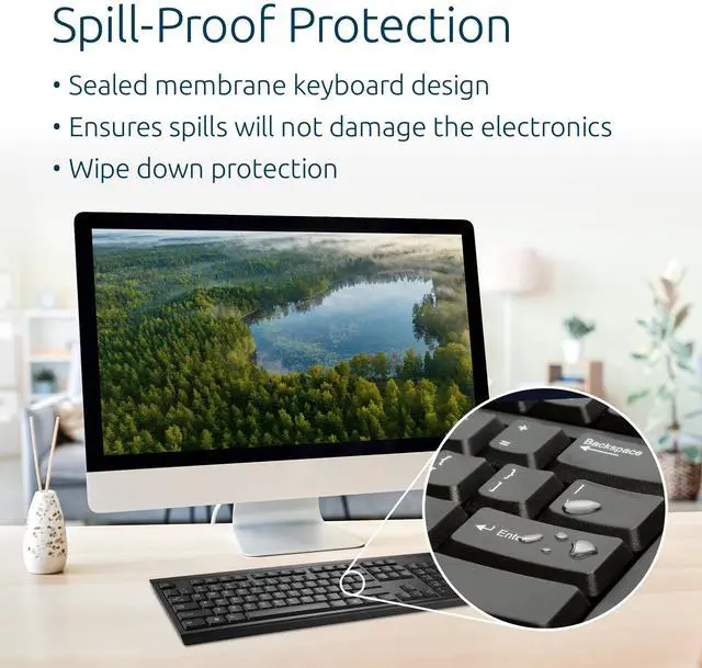 Alt view image 8 of 11 - Kensington KM150 EQ Wireless Desktop Set - USB Type A Membrane Wireless RF 2.40 GHz Keyboard - USB Type A Wireless RF Mouse - 1200 dpi - 3 Button - Symmetrical - Compatible with PC, Mac