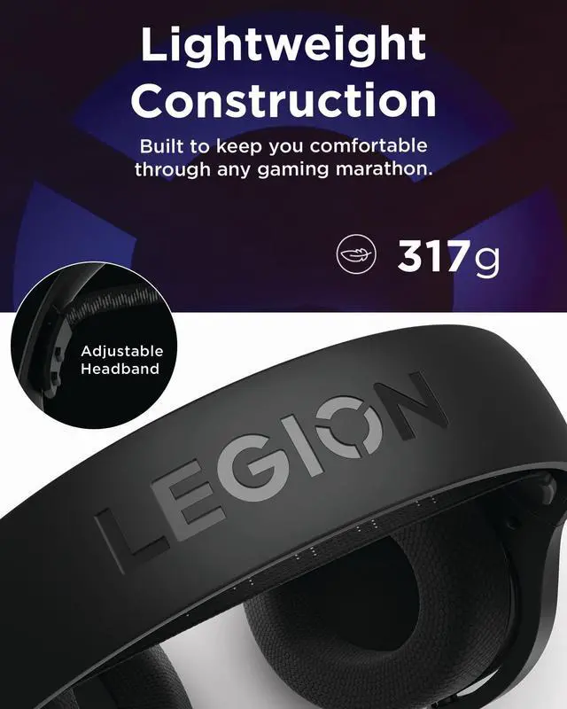 Alt view image 4 of 6 - Lenovo Legion H410 Wireless Gaming Headset GXD1R61983