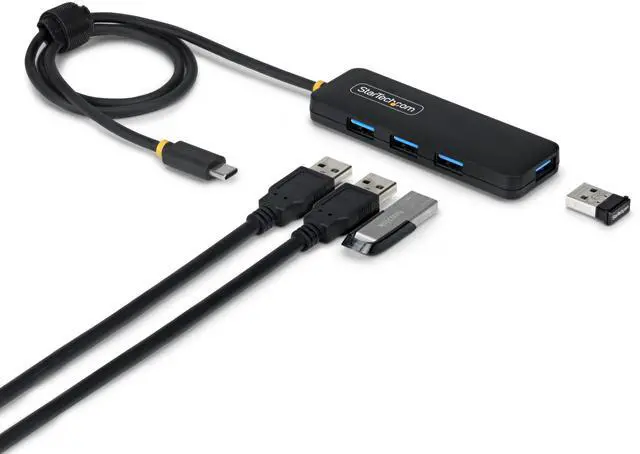 Main image of StarTech 4-Port USB-C Hub, 5Gbps, Bus Powered, USB-C to 4X USB-A Mini Hub, Extra Long 2ft/61cm Host Cable