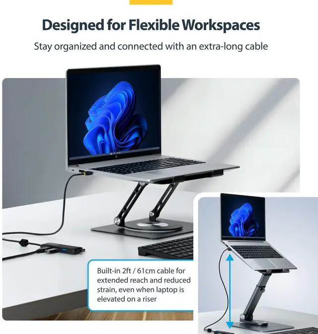 Alt view image 7 of 7 - StarTech 4-Port USB-A Hub, 5Gbps, Bus Powered, 4X USB-A Mini Hub, Extra Long 2ft/61cm Host Cable, PCR Plastic