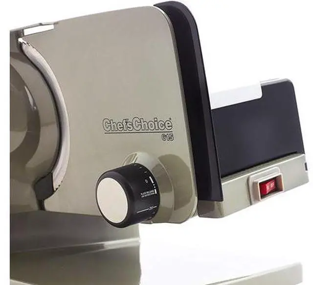 Alt view image 11 of 12 - Chef'sChoice 615A Electric Meat Slicer Features Precision Thickness Control and Tilted Food Carriage for Fast and Efficient Slicing with Removable Blade for Easy Clean, 7", Gray