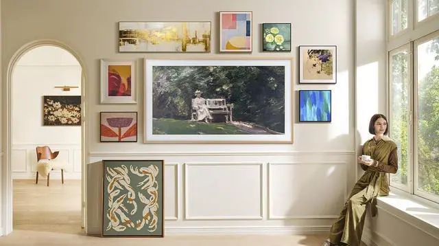 Alt view image 7 of 7 - Samsung 85" The Frame Customizable Bezel Sand Gold Metal