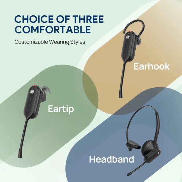 Alt view image 7 of 10 - Yealink 1208711 WH63 E2 Teams - Convertible DECT Wireless Headset - E2 version - Microsoft Teams certified