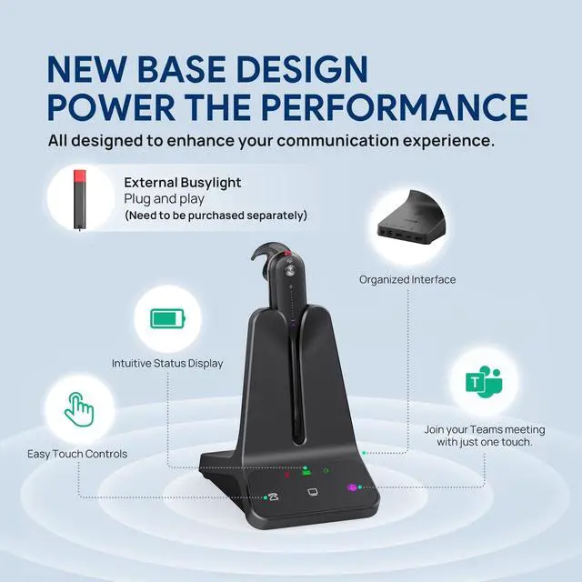 Alt view image 10 of 10 - Yealink 1208711 WH63 E2 Teams - Convertible DECT Wireless Headset - E2 version - Microsoft Teams certified