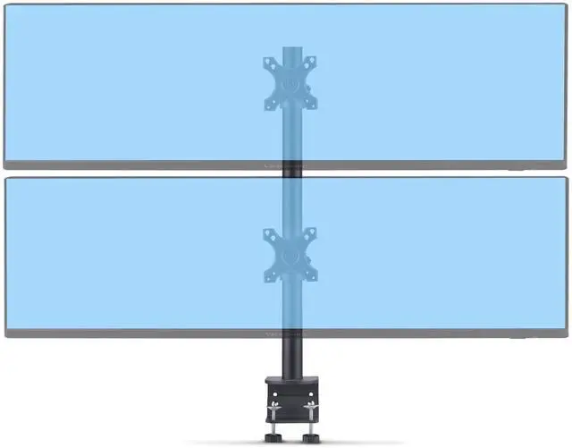 Alt view image 11 of 11 - StarTech Desk Mount For 2x Vertically Stacked Monitors, Dual 49, Total 70lb (32kg), C-Clamp, Quick-Release VESA System, Widescreen 16:9/Ultrawide 32:9, TAA - H2MPV-MONITOR-MOUNT