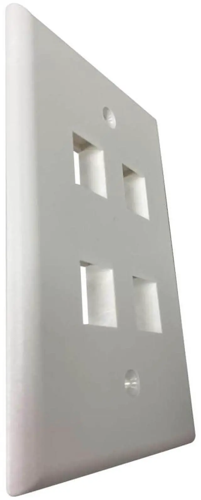Alt view image 9 of 11 - Tripp Lite Safe-IT 4-Port Single-Gang Keystone Plate Ivory Matte N042AB004IVM