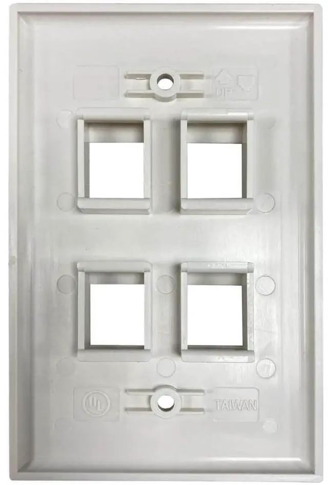 Alt view image 8 of 11 - Tripp Lite Safe-IT 4-Port Single-Gang Keystone Plate Ivory Matte N042AB004IVM