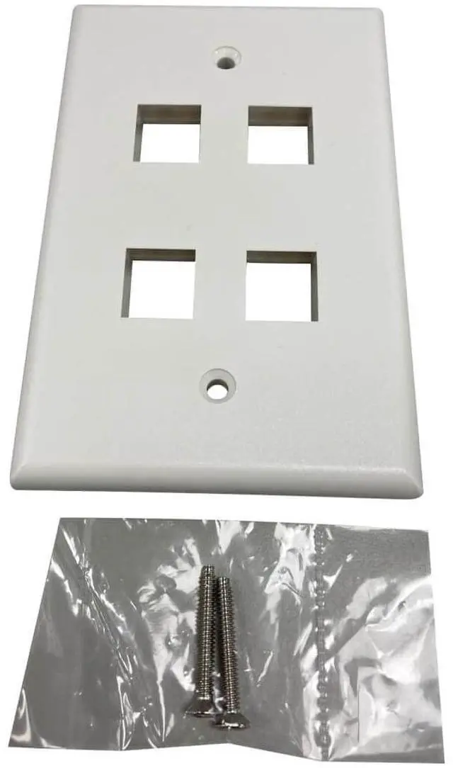 Alt view image 11 of 11 - Tripp Lite Safe-IT 4-Port Single-Gang Keystone Plate Ivory Matte N042AB004IVM