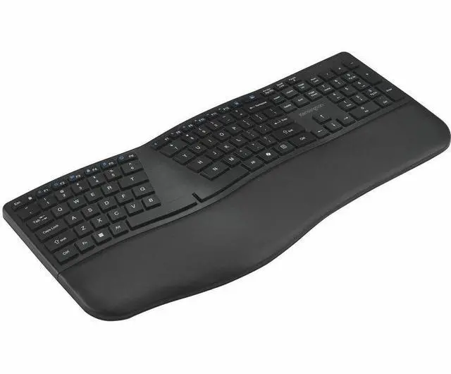 Alt view image 9 of 15 - Kensington Pro Fit Ergo KB680 EQ Rechargeable Keyboard - Wireless Connectivity - Bluetooth/RF - 5.4 - 2.40 GHz - USB Type A Interface - CoPilot Hot Key(s) - Windows, Mac OS - PC, Mac - Black
