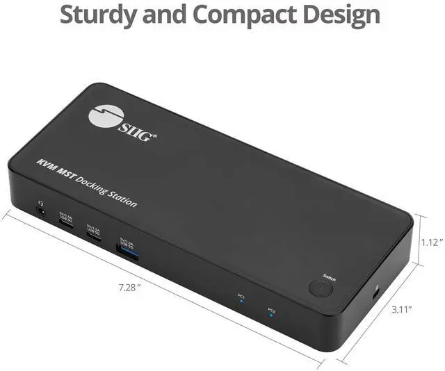 Alt view image 7 of 7 - SIIG Dual Host USB-C KVM MST Docking Station