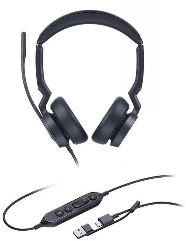 Alt view image 4 of 5 - Yealink UH46 Dual UC USB-C/A - USB Professional Wired Headset - USB-C and USB-A adapter included (1308183)