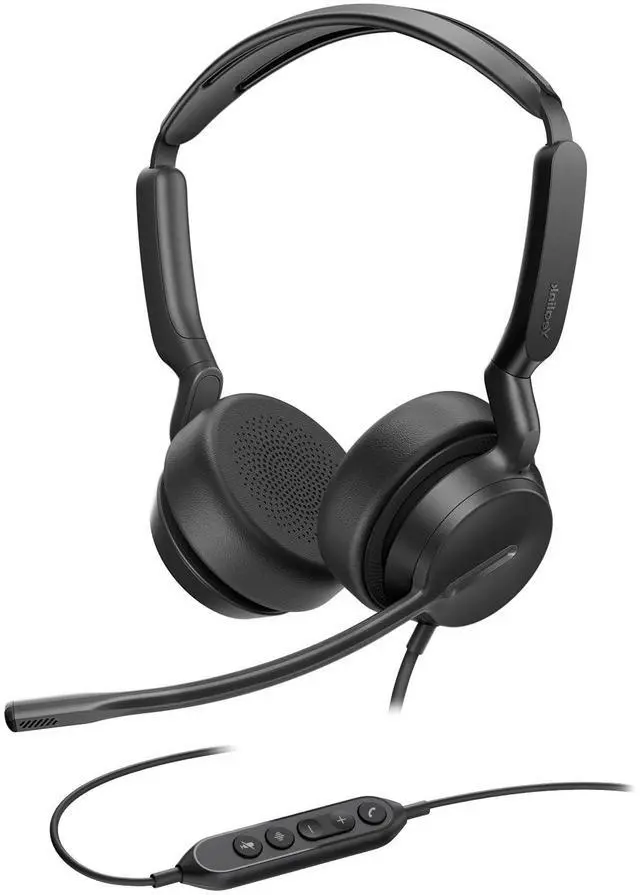 Main image of Yealink UH42 USB-C/A Headset with Noise Cancelling Mic, Wired Headphones for PC Computer Laptop, Compatible with Zoom Teams, Comfort Ear Cushions, Stereo Sound, in line Controls