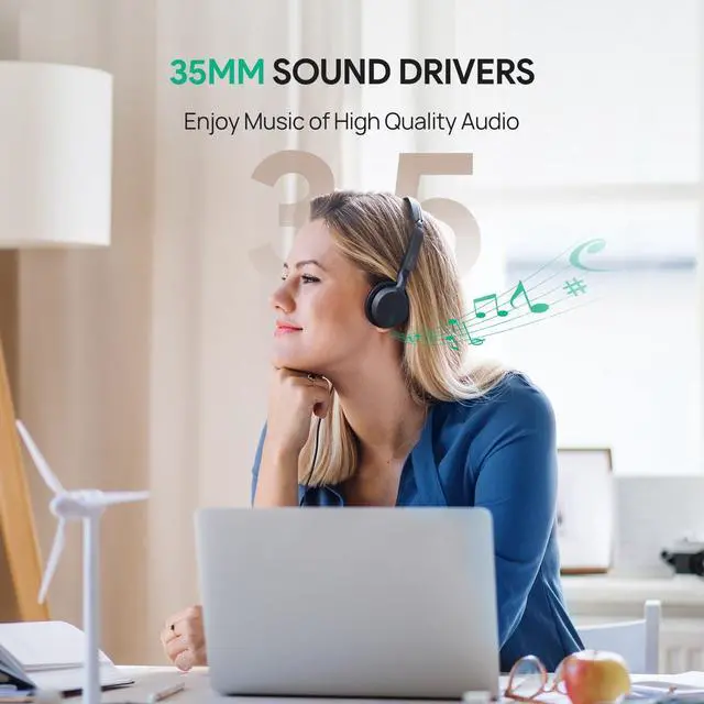 Alt view image 5 of 7 - Yealink UH42 USB-C/A Headset with Noise Cancelling Mic, Wired Headphones for PC Computer Laptop, Compatible with Zoom Teams, Comfort Ear Cushions, Stereo Sound, in line Controls