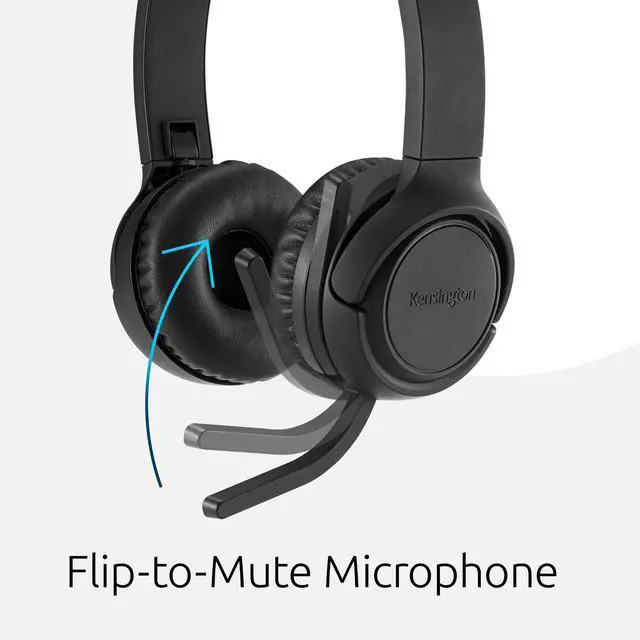 Alt view image 10 of 15 - Kensington H1050 Bluetooth On-Ear Headset with Environmental Noise-Canceling Technology K80182WW - Black