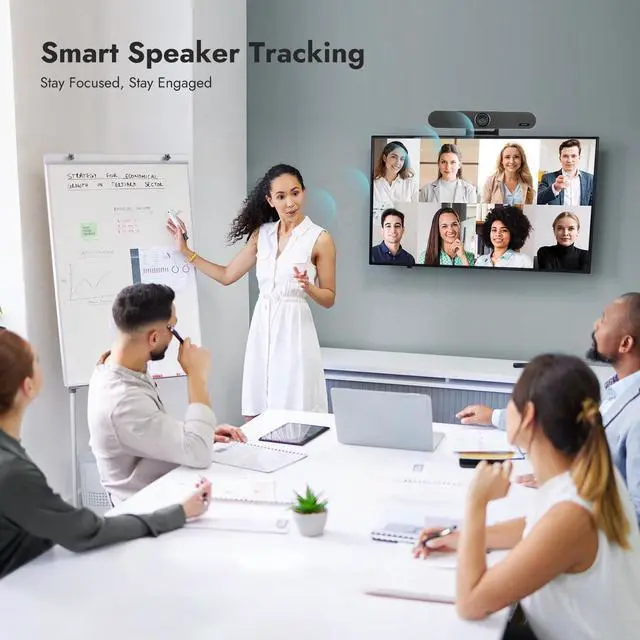 Alt view image 18 of 20 - ROCWARE RB10 Video Conferencing Camera - 20 Megapixel - 30 fps - USB 3.0 Type C - 4K - 3840 x 2160 Video - CMOS Sensor - Adjustable Focus - 120° Angle - Table Mount, Wall - 5x Digital Zoom - M