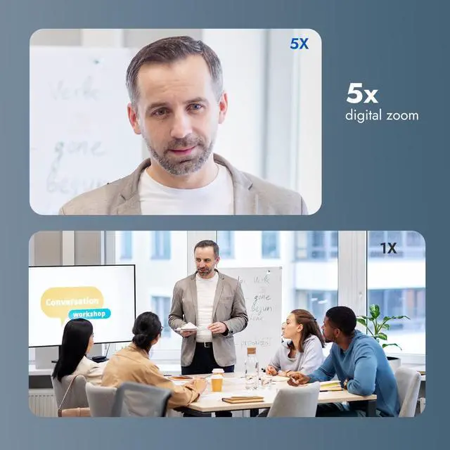 Alt view image 19 of 20 - ROCWARE RB10 Video Conferencing Camera - 20 Megapixel - 30 fps - USB 3.0 Type C - 4K - 3840 x 2160 Video - CMOS Sensor - Adjustable Focus - 120° Angle - Table Mount, Wall - 5x Digital Zoom - M