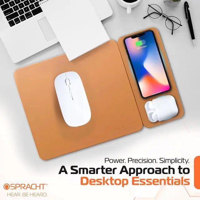 Alt view image 6 of 7 - MagPad Charger and Mouse Pad Brown MGPBN