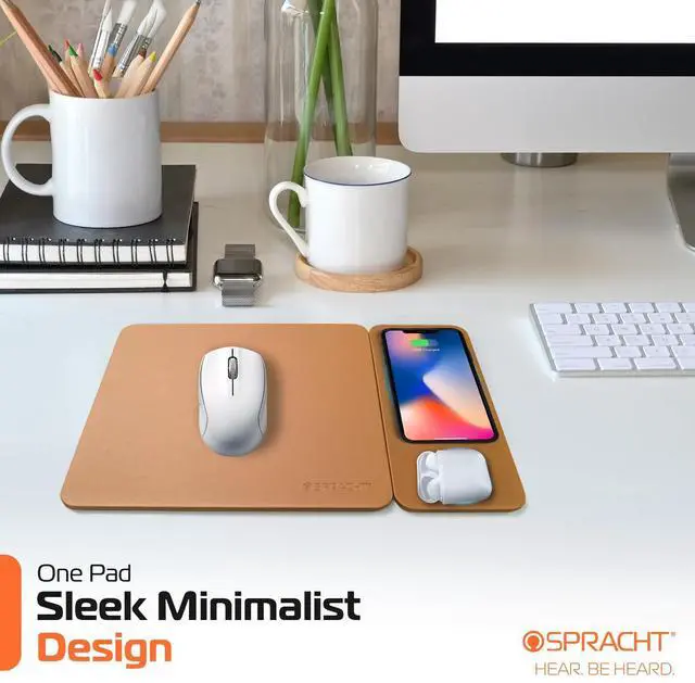 Alt view image 7 of 7 - MagPad Charger and Mouse Pad Brown MGPBN