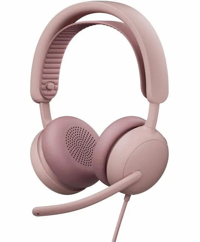 Alt view image 8 of 8 - Logitech Zone Wired 2 for Business - Noise-Canceling Headset with Adaptive Hybrid ANC, Microsoft Teams Certified, Rose