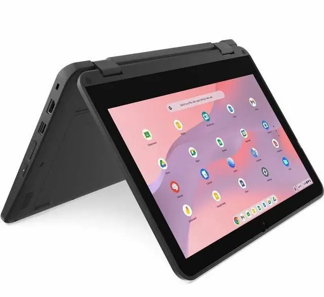 Alt view image 14 of 17 - Lenovo 500e Chromebook Gen 4s 83L40001US 11.6" Touchscreen Convertible 2 in 1 Chromebook - HD - Intel N-Series N100 - 8 GB - 64 GB Flash Memory - English Keyboard - Gray - Intel Chip - 1366 x 768