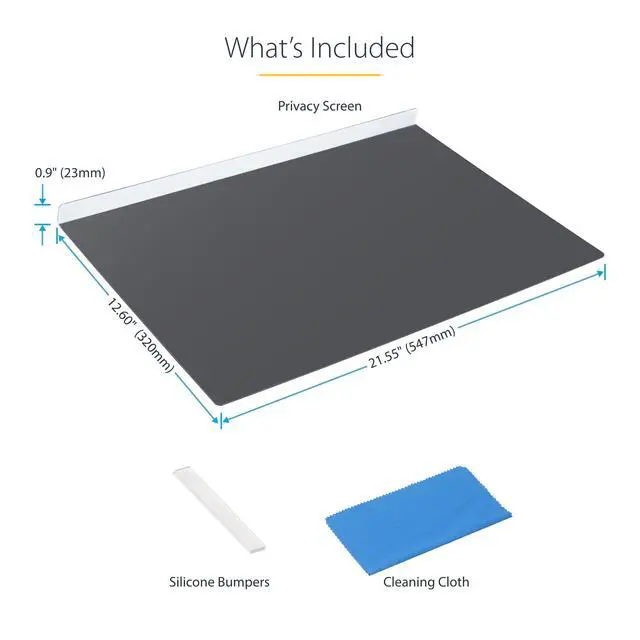 Alt view image 13 of 14 - StarTech 24" 16:9 Computer Monitor Privacy Screen, Hanging Acrylic Filter, Monitor Screen Protector, +/- 30 Deg., TAA