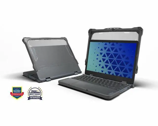 Main image of MAXCases Extreme Shell-F2 Slide Case for Lenovo 500e G4S 300e/500e G3 Chromebook 2:1 11.6" Grey/Clear LNESF2500EG4S